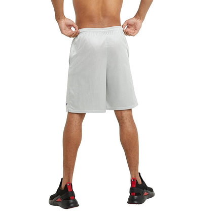 Champion Men's Mesh Gym, Lightweight Shorts (Reg. Or Big & Tall), Athletic Gray C Patch Logo, XXX-Large