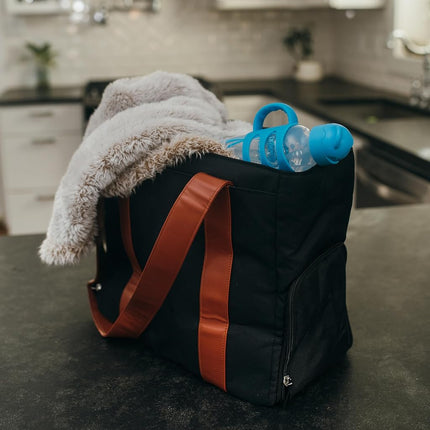 Dr. Brown's Breast-Pump Carryall Storage Diaper and Tote Bag - Black and Brown