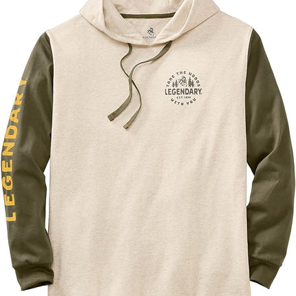 Legendary Whitetails Men's Backcountry Insect Repellent Hooded T-Shirt, Oatmeal Heather, Small