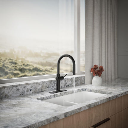 Kohler 22972-BL Crue Kitchen Sink Faucet with Pull Down Sprayer, Matte Black