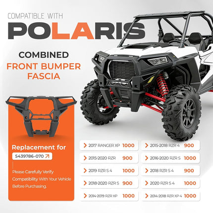ALMULOO Parachoques delantero combinado compatible con Polaris RZR XP 1000/ RZR XP 4 1000/RZR 4 900 2015-2018/RZR 900 2015-2020 (accesorios de repuesto para 5439786-070)