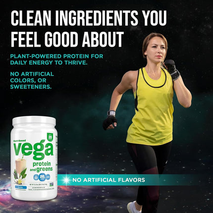 Vega Protein & Greens, Vanilla, 1.35 lb, 21 Servings