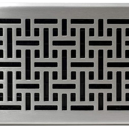Decor Grates AJH614-NKL Oriental Floor Register, 6-Inch by 14-Inch, Nickel