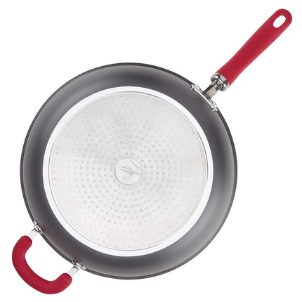 Rachael Ray Create Delicious Deep Hard Anodized Nonstick Frying Pan/Fry Pan/Hard Anodized Skillet - 12.5 Inch, Gray