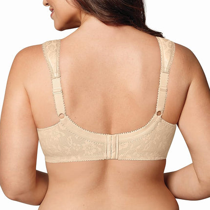 Playtex Women's 18 Hour Comfort-Strap Wireless Bra, Full-Coverage Bra with 4-Way TruSupport, Single & 2-Pack, Natural Beige, 38C