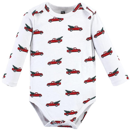 Hudson Baby unisex-baby Cotton Long-sleeve Bodysuits, Christmas Tree, 18-24 Months