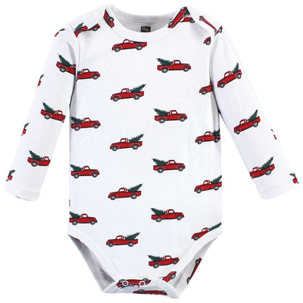 Hudson Baby unisex-baby Cotton Long-sleeve Bodysuits, Christmas Tree, 18-24 Months