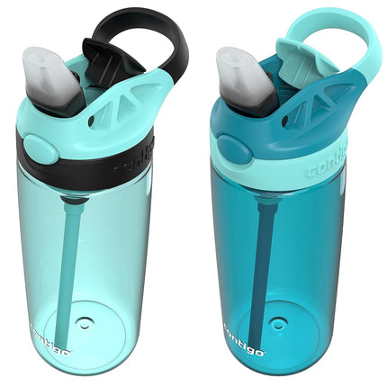 Contigo Aubrey Leak-Proof Spill-Proof Water Bottle 20oz. 2 Pack Jade/Licorice & Juniper/Jade