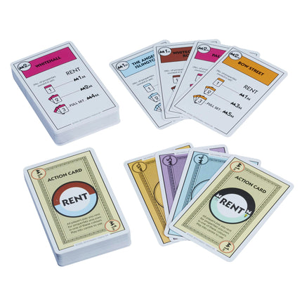 Hasbro B0965 - Monopoly Deal Juego de cartas familiar - Versión de EE. UU. - Negociación rápida de propiedades, para mayores de 8 años
