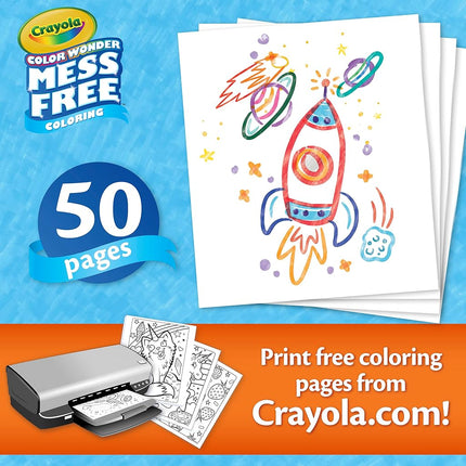 CRAYOLA Color Wonder Mess Free Coloring, Blank Coloring Pages, 50 Count, Printable Page Refill Set, Small