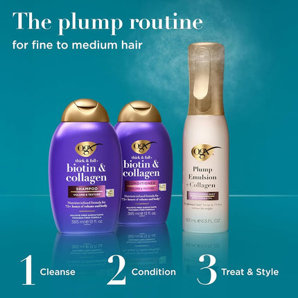 OGX Biotin & Collagen Set, 1 Shampoo + 1 Conditioner, 13 Ounces