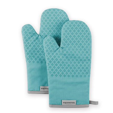 KitchenAid Asteroid Oven Mitt Set, 7"x12.5", Aqua 