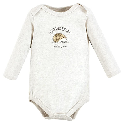 Hudson Baby unisex-baby Cotton Long-sleeve Bodysuits, Forest Deer, 0-3 Months
