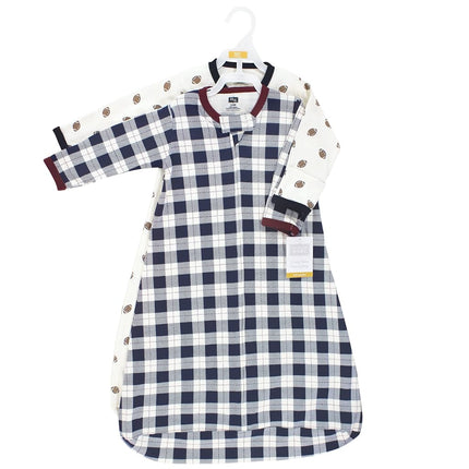 Saco de dormir, arrullo y manta de algodón de manga larga unisex Hudson Baby, diseño de fútbol americano, 18-24 meses