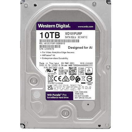 WD Purple Pro 8TB Smart Video 3.5" Internal Hard Drive, AllFrame Technology, 550TB/yr, 256MB Cache, 7200 RPM, 5 Year Warranty