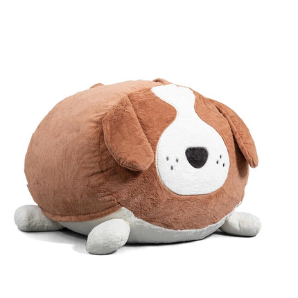 Big Joe Wild Things Foam Filled Animal Bean Bag Chair with Removable Cover, Kenny Canine Snugglepuff, Soft Faux Fur, 4 feet Big