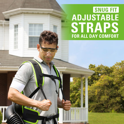 Soplador de Hojas de Mochila Inalámbrico Sin Escobillas Greenworks 40V (165 MPH / 660 CFM / Más de 75 Herramientas Compatibles), Batería de 8.0Ah y Cargador Incluidos, Verde