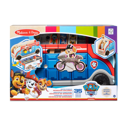 Melissa & Doug PAW Patrol Match & Build Mission Cruiser Coche de la Patrulla Canina, Juguetes de Madera para Mayores de 3 Años - Certificado FSC