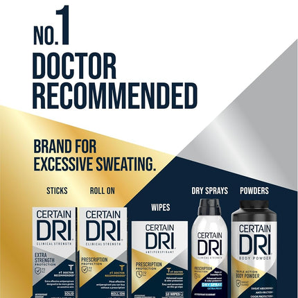 Certain Dri Everyday Strength Clinical Antiperspirant Solid Deodorant, Hyperhidrosis Treatment for Men & Women, Morning Fresh, 2.6oz, 3 Pack