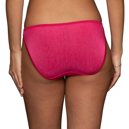 Vanity Fair Women's Illumination String Bikini Panties, Silky Stretch & Satin Trim Style Underwear, Polished Pink, 8