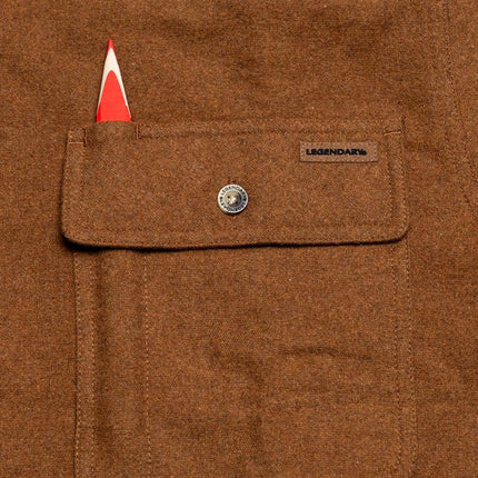 Legendary Whitetails Men's Flannel Shirt Long Sleeve Button Down 100% Cotton, Chestnut Heather, 4XL Big