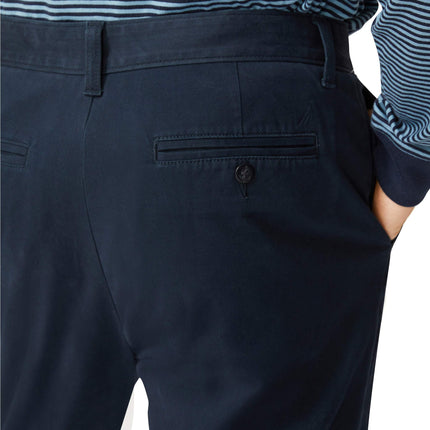 Nautica Men's Classic Fit Flat Front Stretch Solid Chino Deck Pant Business Casual, True Navy, 32W x 30L
