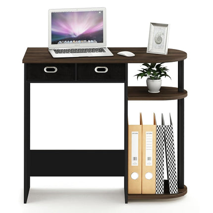 Furinno Go Green Home Laptop Notebook Computer Desk, Study Desk, Writing Desk, Columbia Walnut/Black/Dark Brown