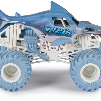 Monster Jam, Official Megalodon Monster Truck, Collector Die-Cast Vehicle, 1:24 Scale, Kids’ Toys for Boys and Girls Aged 3 and up, Grey