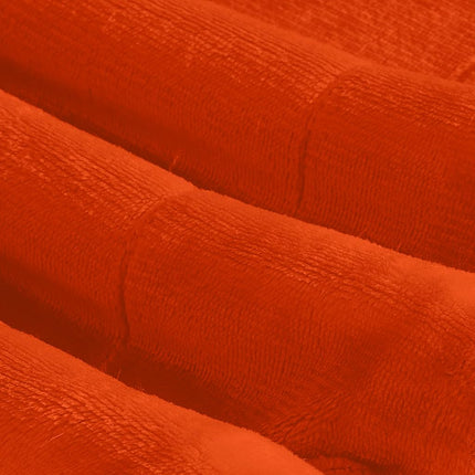 Elegant Comfort Ultra Soft Reversible Flannel Sherpa Blanket - Cozy Silky Fleece Throw for Couch, Bed - Plush Fuzzy Warm Winter Blanket for Gift, Twin XL, Orange