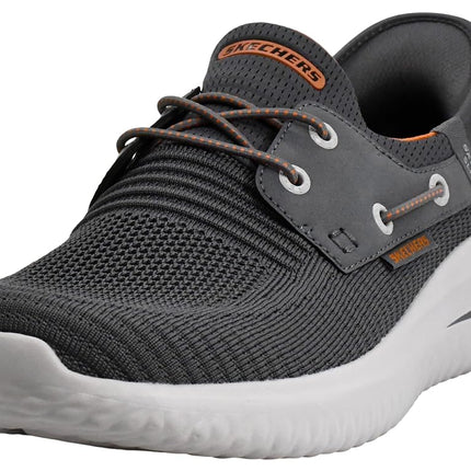 Skechers Mens Delson 3.0 - Roth 210606 Low Profile Bungee Lace Slip-Ins, Charcoal Orange, 12