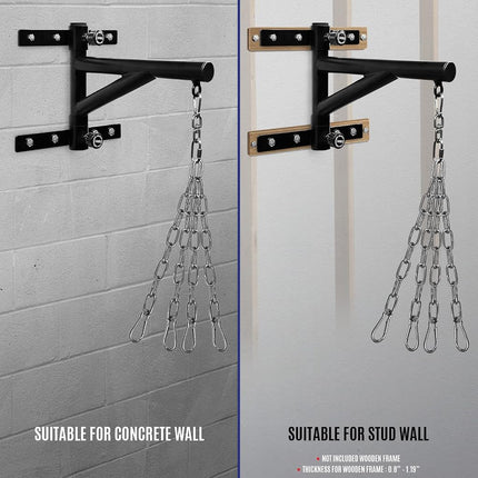 Yes4All Adjustable Heavy Duty Wall Bracket with Chain for Boxing Muay Thai and MMA Training