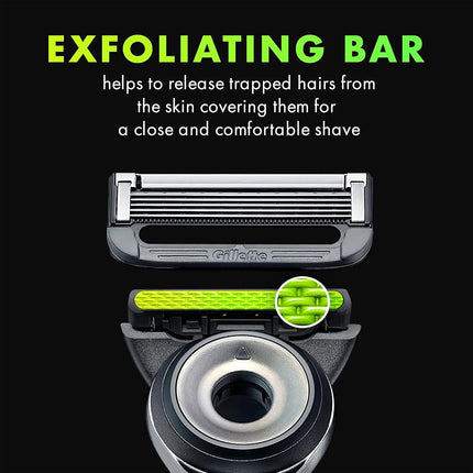Gillette Labs Mens Razor Blade Refills Compatible with Gillette Labs Razors - 4 Cartridges With Exfoliating Bar