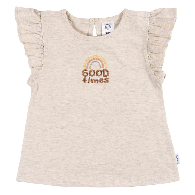Lot de 3 t-shirts à manches courtes pour bébé fille Gerber, motifs Good Times, 12 mois