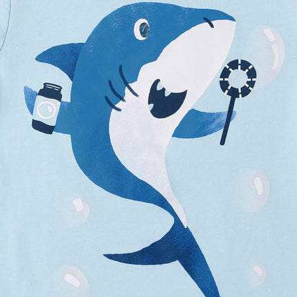 The Children's Place Baby and Toddler Boys' Dino Short Sleeve Graphic T-Shirts, Multipack, Shark Bubbles/Dino Volcano/Dinos, 3T