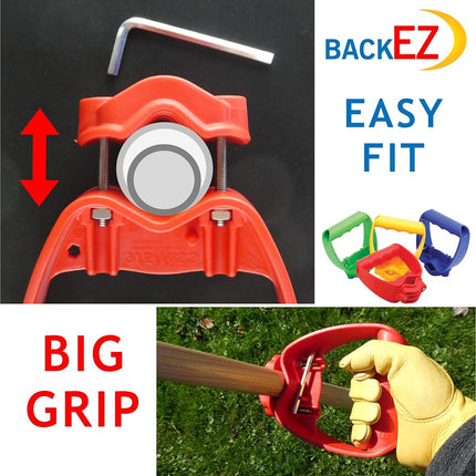 Back-Saving Tool Grip, Multi-Tool Handle, Labor-Saving Ergonomic Snow Shovel or Rake Handle Attachment, RED