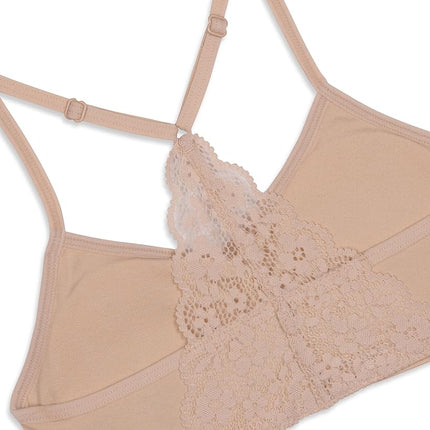 Maidenform Girls Seamless Ruched Crop Bra, Beige, Small