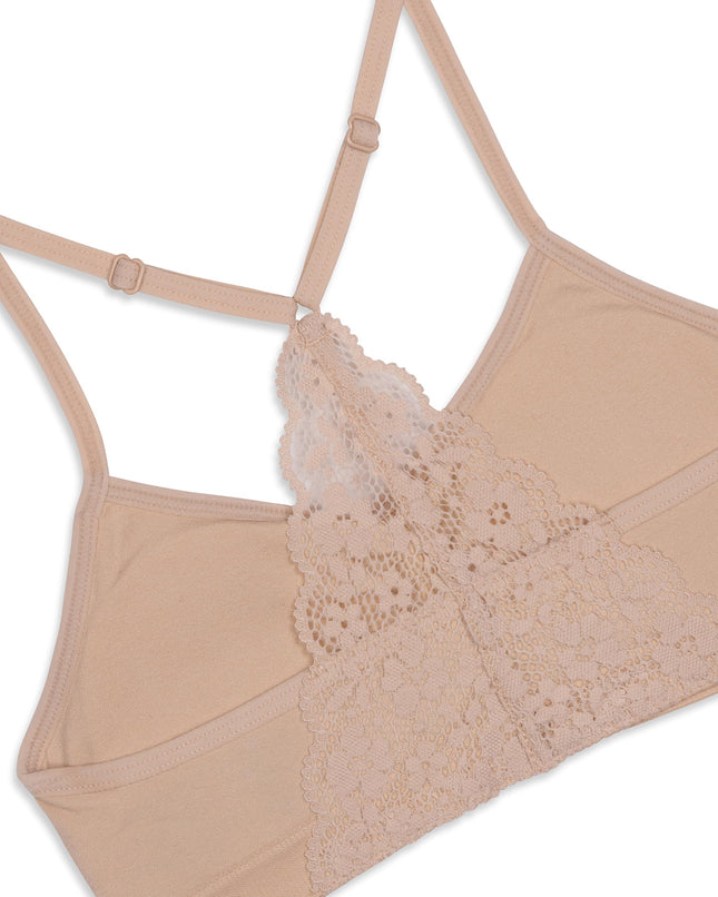Maidenform Girls Seamless Ruched Crop Bra, Beige, Small