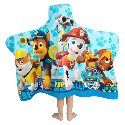 Toalla con capucha de felpa de algodón suave Franco Kids Bath and Beach, 24" x 50", Paw Patrol Azul