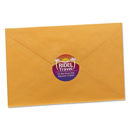 Avery 2" Glossy White Round Labels, Sure Feed, Full Bleed -Print to The Edge, 120 Thank You Labels (22807)
