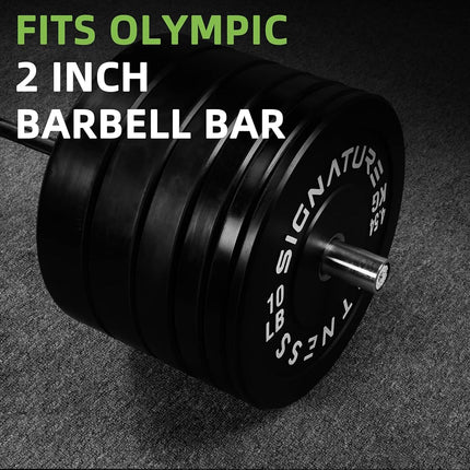 Signature Fitness 2" Olympic Bumper Plate Weight Plates with Steel Hub, 50-Pound Set, 2x 10LB, 2x 15LB