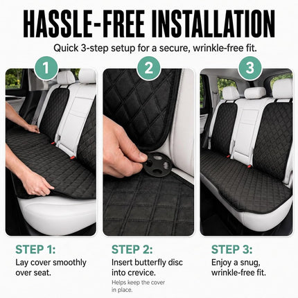 FH Group Car Seat Cushion Neosupreme Automotive Seat Cushions - Universal Fit, Rear Car Seat Cushion, Car Seat Cushions with Non-Slip Silicone Backing for SUV, Sedan, Van Rear Set Black
