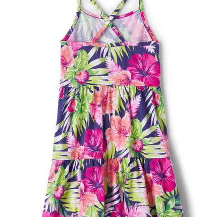 The Children's Place Girls' One Size Strappy Casual Dress, Purple Floral, X-Small