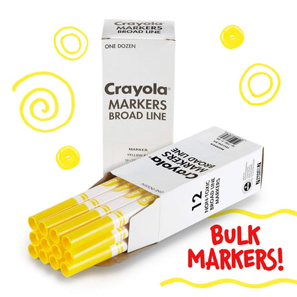 Crayola 12 Count Original Bulk Markers, Yellow