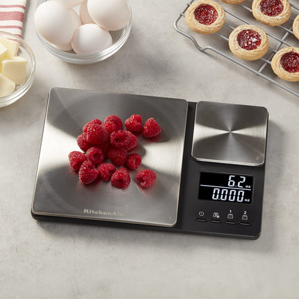 KitchenAid Dual Platform Digital Kitchen Scale, 11 pound capacity, Black