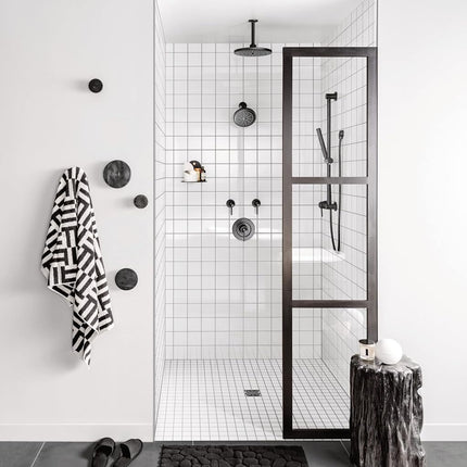 Moen A725WR Collection Round Drop Ell Handheld Shower Wall Connector, Matte Black, 0.5