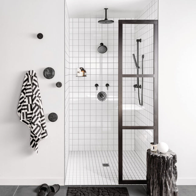 Moen A725WR Collection Round Drop Ell Handheld Shower Wall Connector, Matte Black, 0.5