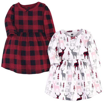 Hudson Baby Baby Girls' Cotton Dresses, Deer, 12-18 Months