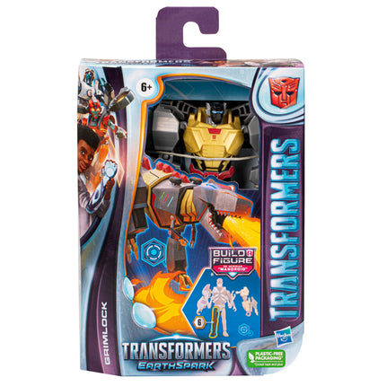 Transformers Toys EarthSpark Grimlock Classe Deluxe, Figurine Articulée de 12,5 cm, Jouets Robots pour Enfants à Partir de 6 Ans