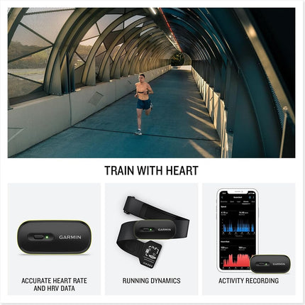 Garmin HRM-600, Premium Heart Rate Monitor, HRV data,Running Dynamics, Steps, Calories, Speed, Distance, Rechargeable battery,Record & sync data without a watch, machine washable strap, Size M-XL