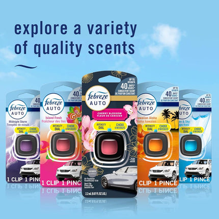 Febreze - Unstopables Car Odor-Fighting Air Freshener, Fresh Scent, 0.07 oz, Pack of 4